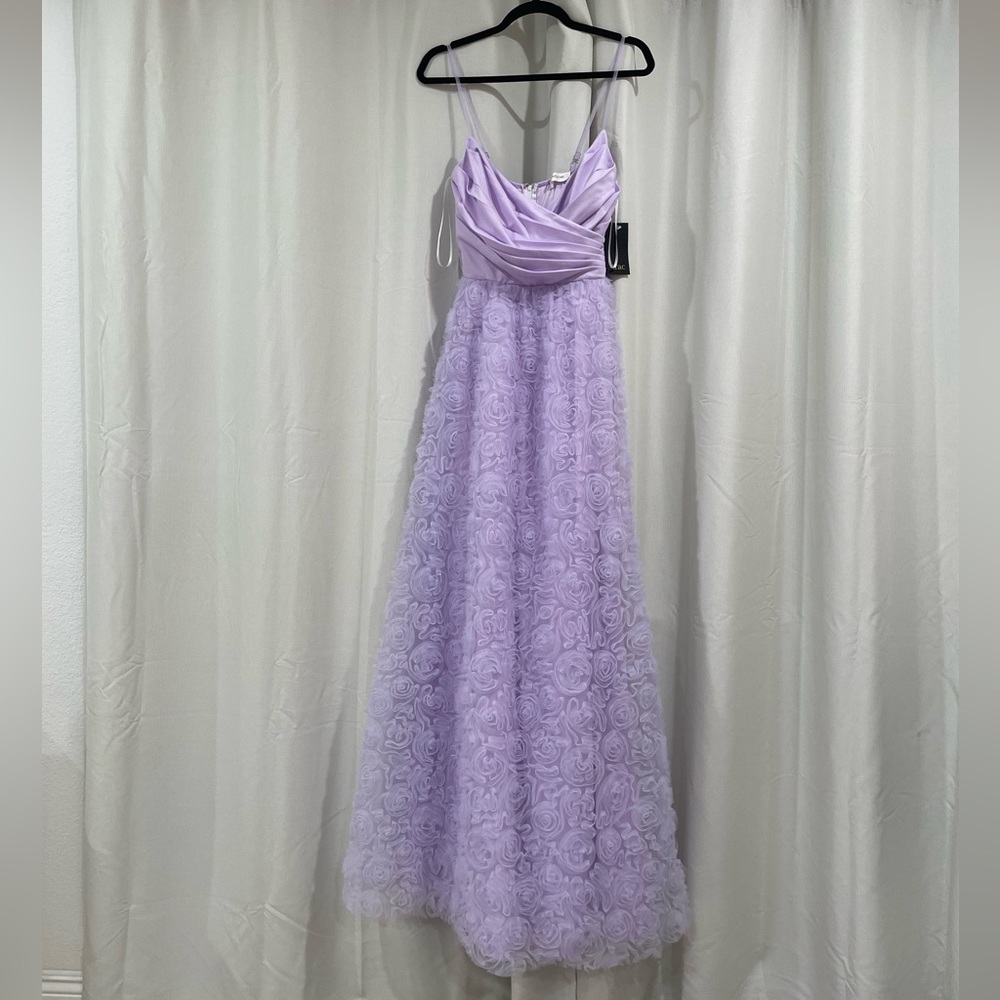 Lilac chiffon ball gown